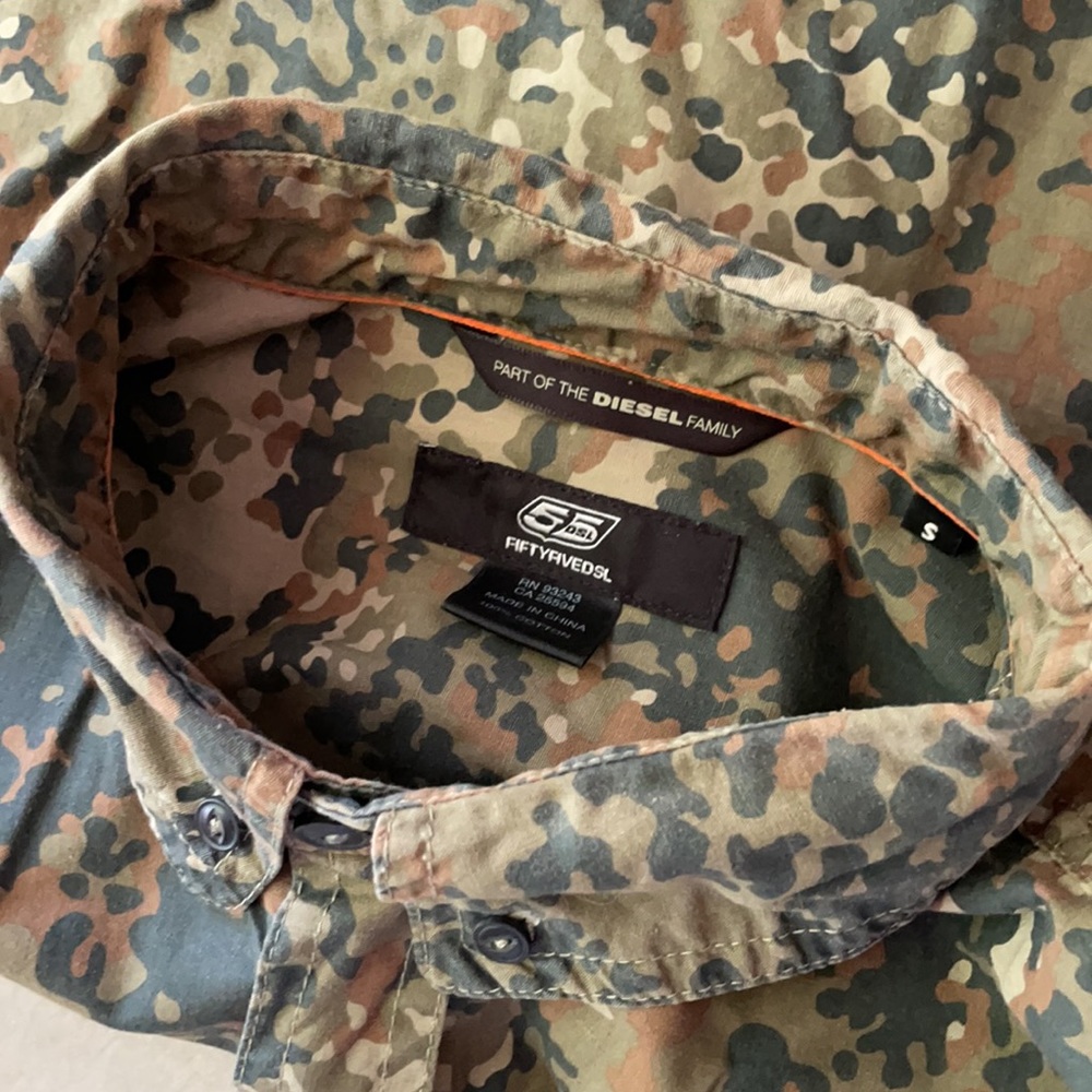 Diesel camouflage printed sz small fiftyfivedsl mens green brown - Picture 11 of 13